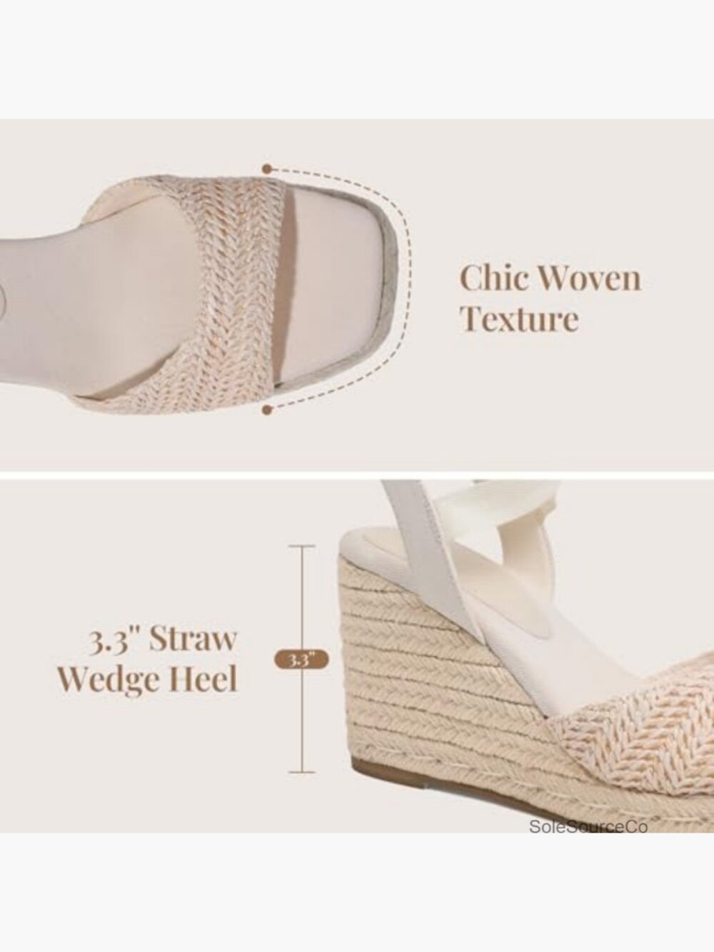 Wedge Espadrille Sandals Platform Square Toe Ankle Strap Lace Up Summer - Picture 6 of 7